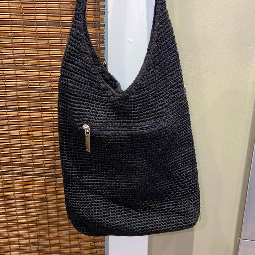 The Sak Black Crochet Shoulder Bag